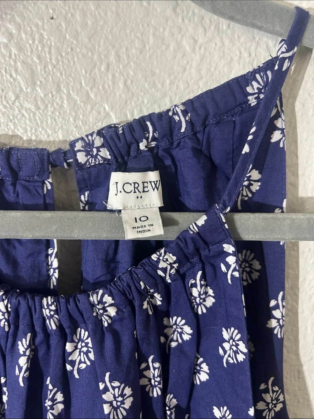 J. Crew Navy Floral Halter Maxi Dress